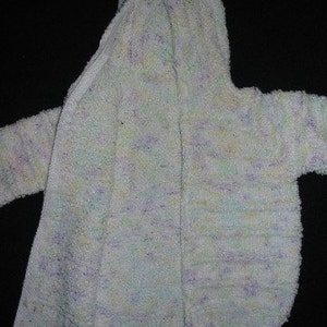 White/Multicolor Hooded Zipperback Sweater for Baby image 3