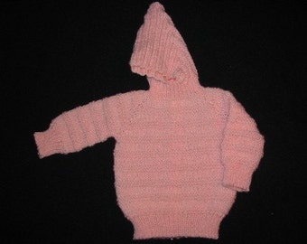 Pink Baby Hooded Zipperback Sweater for Child