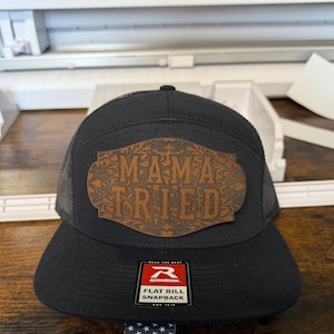 MAMA TRIED Leather Patch Hat (Richardson 168 7 Panel)