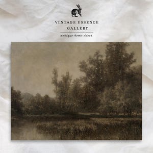 May include: A vintage sepia-toned photograph of a landscape with trees and a river. The trees are clustered together in the foreground, with a river winding through the centre of the image. The sky is overcast and the overall tone of the image is muted.