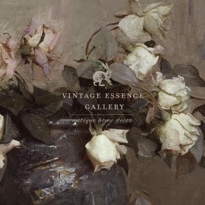 Samsung Frame TV Art | Vintage Moody Still Life Floral Painting | White ...
