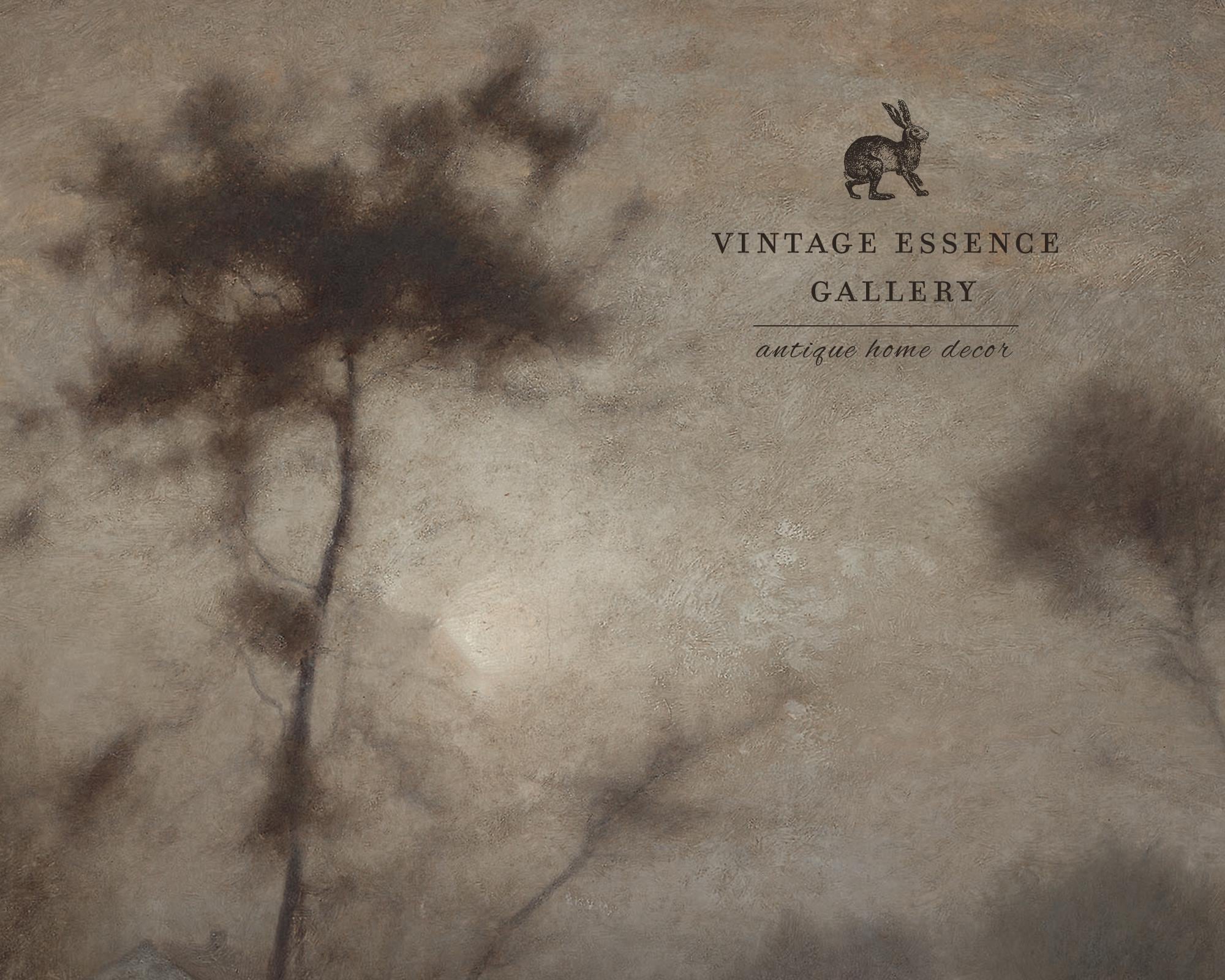 Vintage Foggy Forest Landscape | PRINTABLE Abstract Dark Moody Wall Art ...