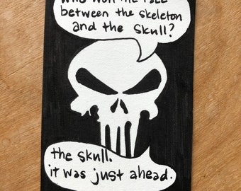botober 2021 - the superhero skull miniature drawing puns punisher