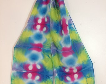 hand dyed silk scarf in THE BRIGHTEST!!!