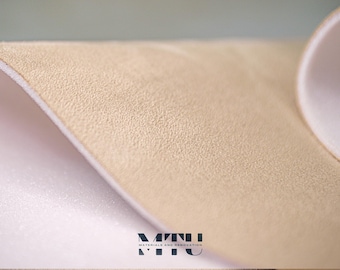 Sandy Beige Faux Suede Headliner Fabric, 4mm Foam Backing, Auto Upholstery