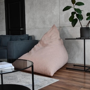 Pink Custom Triangle Beanbag Chair, Personalized Gifts, New Year Gift, Beanbag Cover ONLY, Personalized bean bag chair