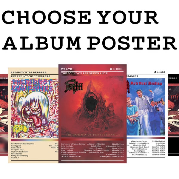 Choose Your Own Album Poster, Custom Album Poster, Music Gift Ideas, Custom Album Art, Tracklist Poster