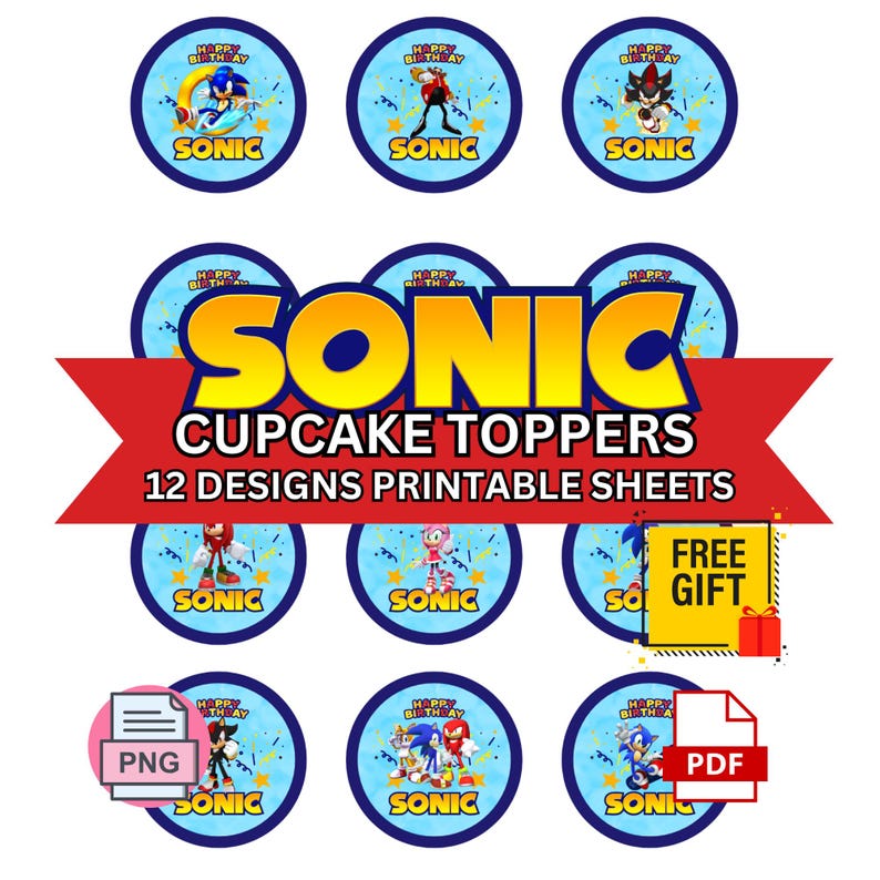 Hedgehog Cupcake Toppers - Set of 12 Designs - Printable PDF and PNG ...