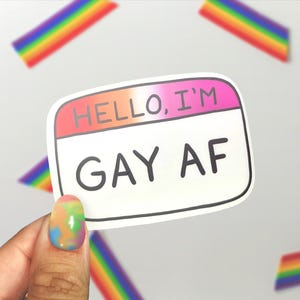 Gay AF (lesbische versie) || Collectie LGBT-namentags || Vinylsticker: