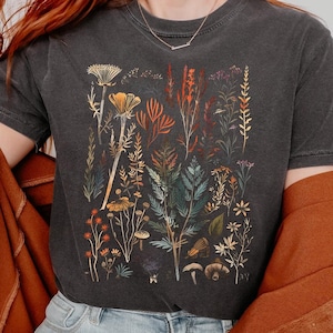 Comfort Colors Wildflower Shirt: Botanical Cottagecore Tee