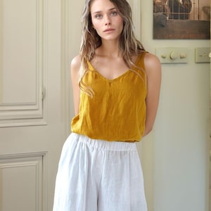 Women&#39;s Linen top, Linen Tank Top, Plus Size Linen Top, Sleeveless Summer Blouse, Lightweight Linen Clothing