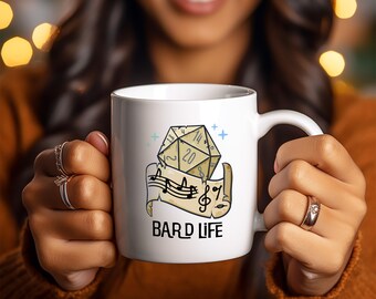 D&D Bard Life, Tabletop RPG Class White Mug 11oz