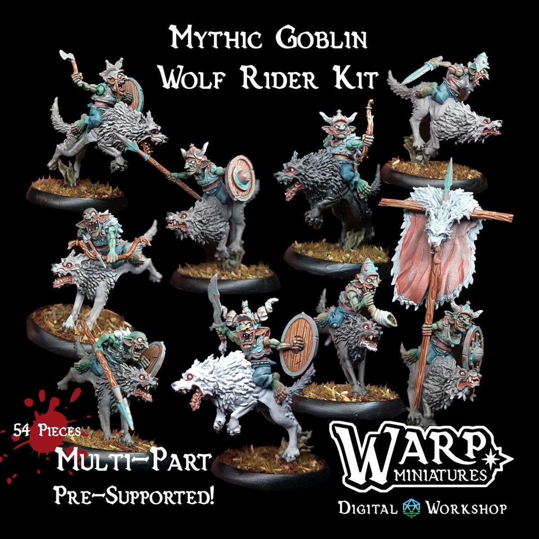 Mythic Goblin Wolf Riders - Warp Miniatures - Etsy