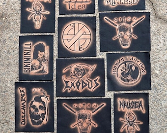 Airbrushed Bleach Punk Patches
