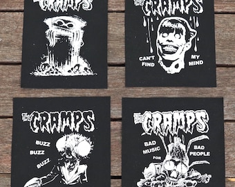 The Cramps patches - Human Fly, Bad music for bad people, garbageman