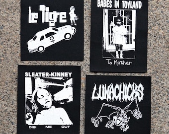 Riot Grrrl Patches - Le Tigre, Babes in Toyland, Sleater Kinney, Lunachicks