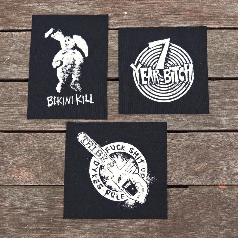Naszywki Riot Grrrl – Bikini Kill, Bratmobile, Huggy Bear, Heavens to Betsy zdjęcie 2