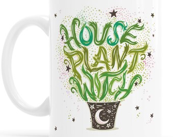 Plant Witch mug - House plant lover mug - Plant parent mug - houseplant mug - Plant lady mug - Witchy gift - Pastel witch mug - Plant mug