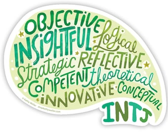 INTJ sticker Introvert sticker Myers Briggs sticker Introvert gift Personality type INTJ attributes sticker Vinyl laptop sticker