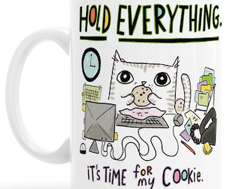 Cookie Cat Mug: Kathy Weller Cats at Work Illustration
