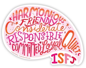 ISFJ sticker MBTI sticker Introvert sticker Myers Briggs sticker Introvert gift Personality type ISFJ attribute sticker Vinyl laptop sticker