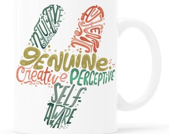 Enneagram 4 The Individualist Number Shaped Personality Traits Mug