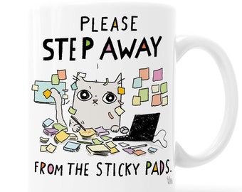 Office Cat Mug Sticky Pads Funny Coworker Mug Cat Cup Office Mug Manager Gift Working  Funny Work Mug Cubicle Gift Pen Cup Sticky Notes