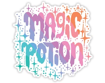 Magic potion, Witch sticker, Water bottle sticker, Laptop sticker, rainbow goth sticker, Magic sticker, Witch Gift, Spells, Yami Kawaii