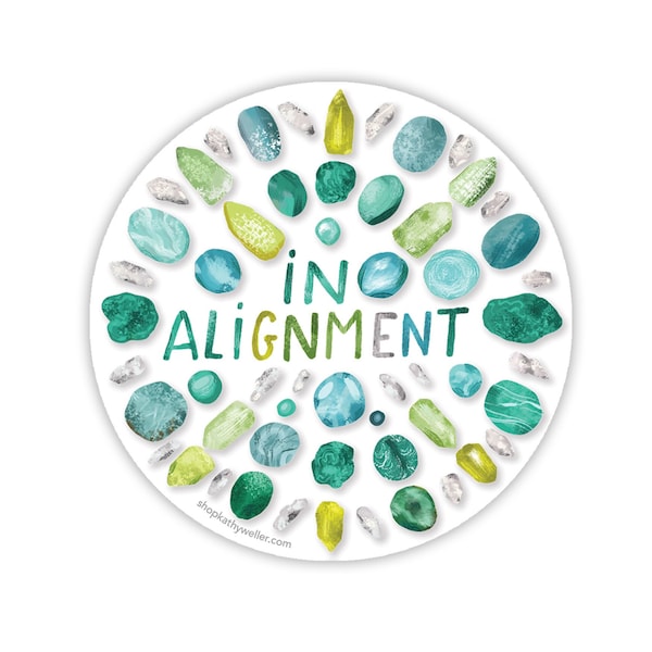 In Alignment crystal grid sticker - Crystal healing sticker - Sacred geometry sticker - Crystal energy sticker