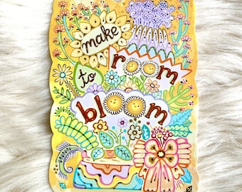 Make room to bloom sticker - Self therapy gift - Affirmation sticker - Self-care sticker  - Positivity sticker - Self love gift