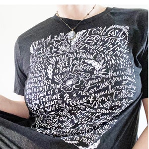 Pride and Prejudice Shirt - Bookish Gift - Bookish Shirt - Pride and Prejudice Quotes - Mr Darcy Quotes - Jane Austen Shirt