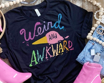 Pastel Goth Weird Awkward Shirt, Kawaii Goth Shirt, Creepy Ice Cream Shirt, Creepy Rainbow Shirt, Scary Rainbow, Introvert Shirt