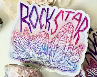 Holographic Glitter Crystal Magic ROCK STAR Vinyl Sticker