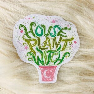 House plant witch sticker - Plant mom sticker - Nature witch sticker - Plant Mom sticker