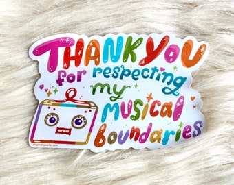 Musical boundaries sticker - Music nerd gift - Music geek gift - Respect musical boundaries sticker - Funny music sticker - Music lover gift