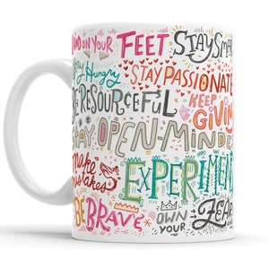 Emotional Support Gift, Inspirational Quote Mug, Motivational Quote Mug, Motivational Sayings, Hand Lettered Mug, Rainbow Mug, Self Care Mug