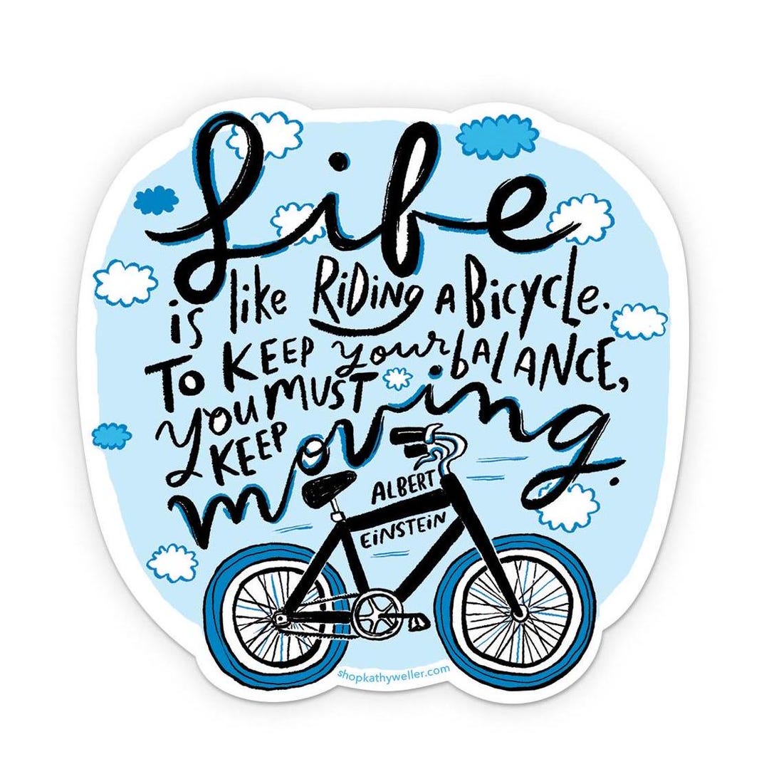 Albert Einstein Quote Sticker: Life is Like Riding a Bicycle - Etsy