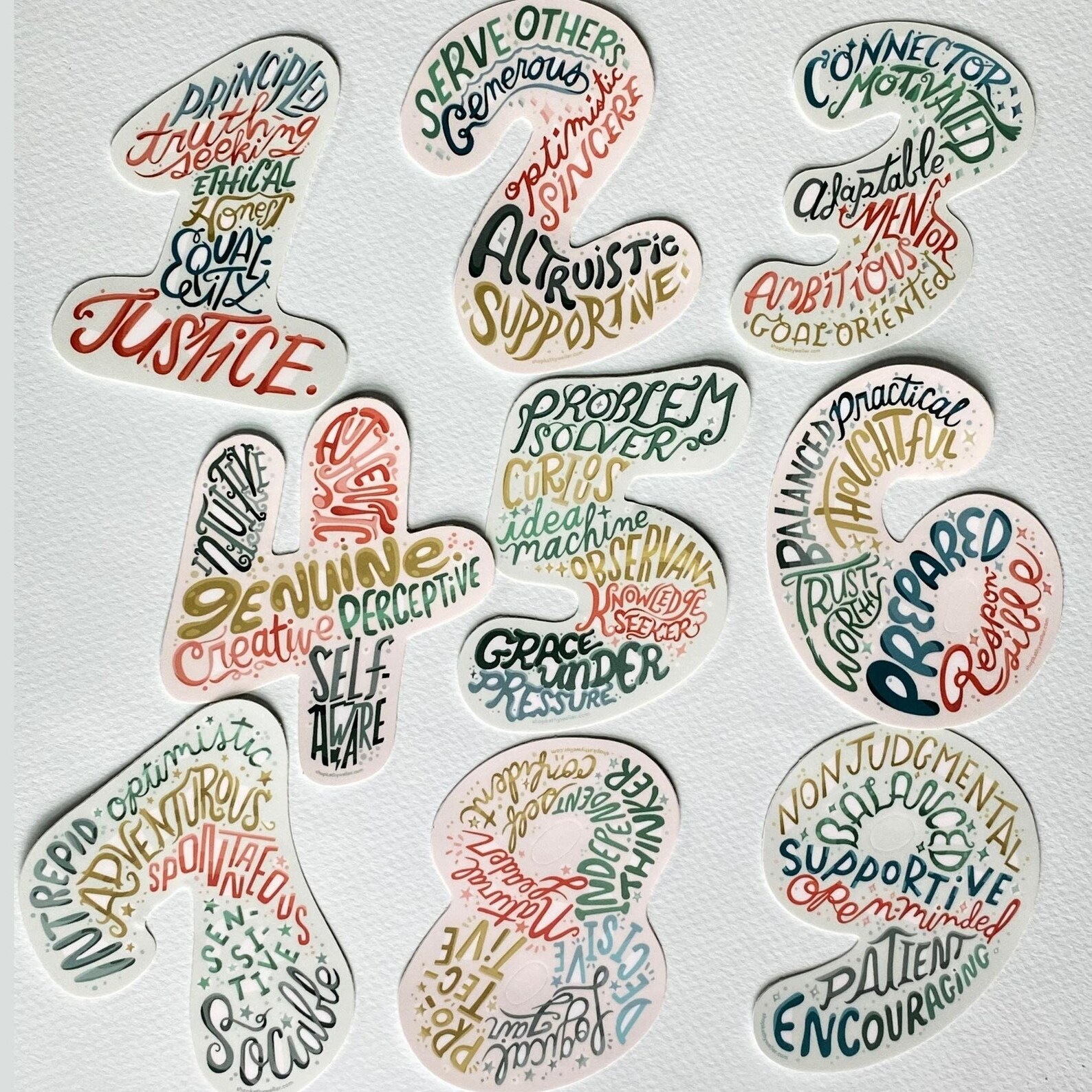 Enneagram 8 the Challenger Personality Traits Hand Lettering Number ...