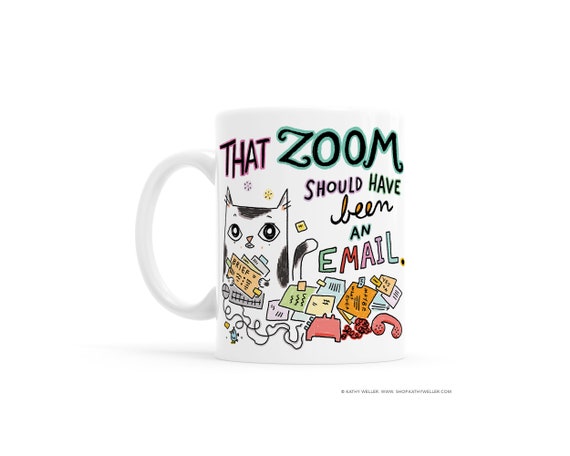 Zoom Mug - Home Office Mug - Work From Home Mug - Video Chat Mug - Office Mug - Cats At Work Mug - Office Cat Mug - Funny Work Gift