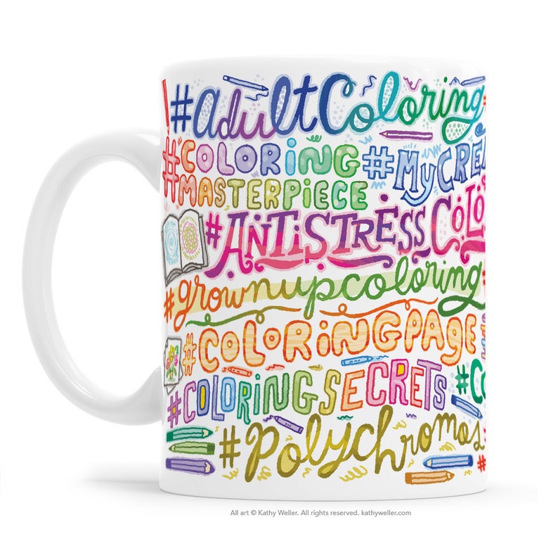 Coloring Book Mug, Coloring Mug, Coloring Addict Gift, Coloring Book Gift, Gift For Coloring, Coloring Pages, Colored Pencil Mug, Crayon Mug image 8