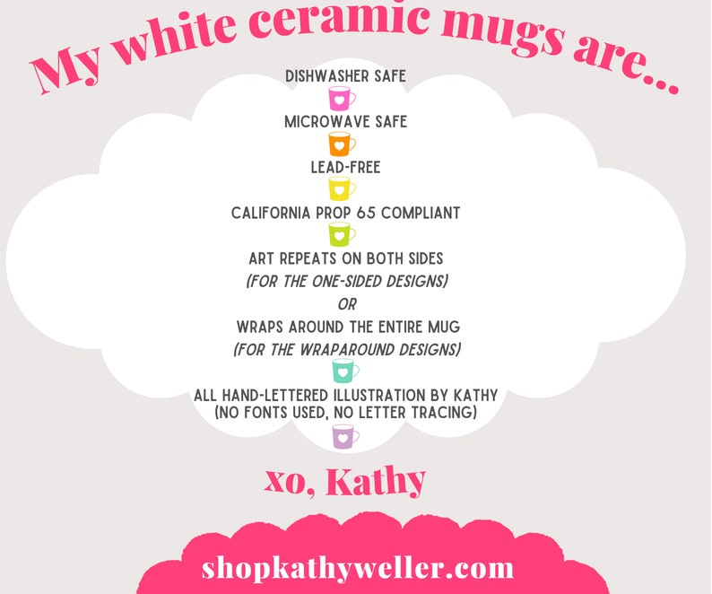 a white cloud with the words, my white ceramic mugs are