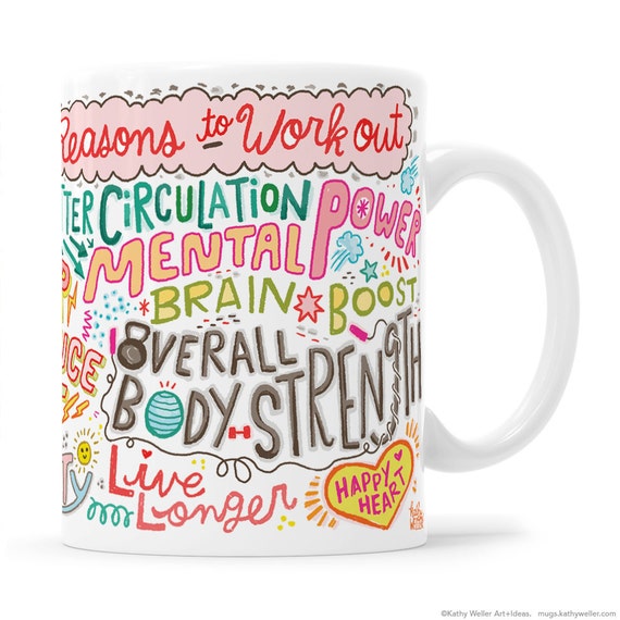 Exercise Mug Crossfit Gift Kettlebell Weightlifting Gift Workout Mug Workout Gift Crossfit Kettlebell Mug Personal Trainer Gift Crossfit Mug