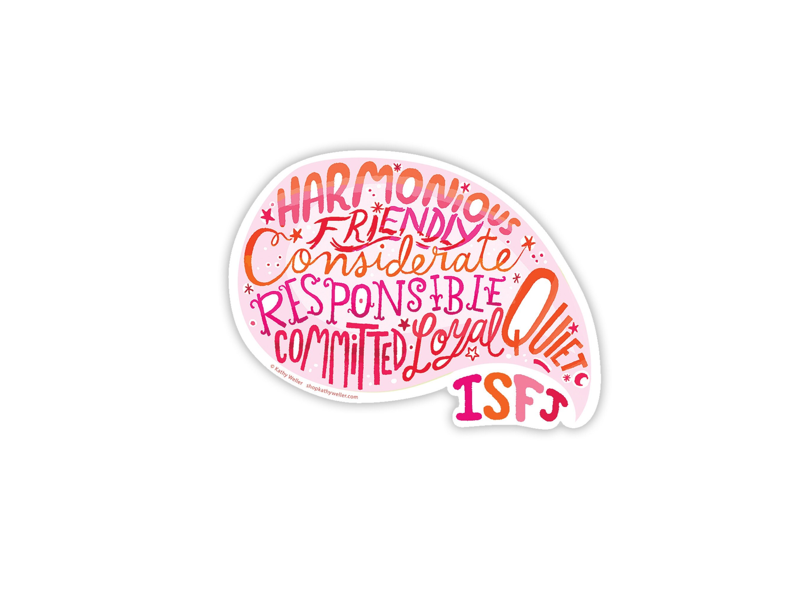 ISFJ Boy/girl B/W 4x6 Thermal Sticker Kawaii 