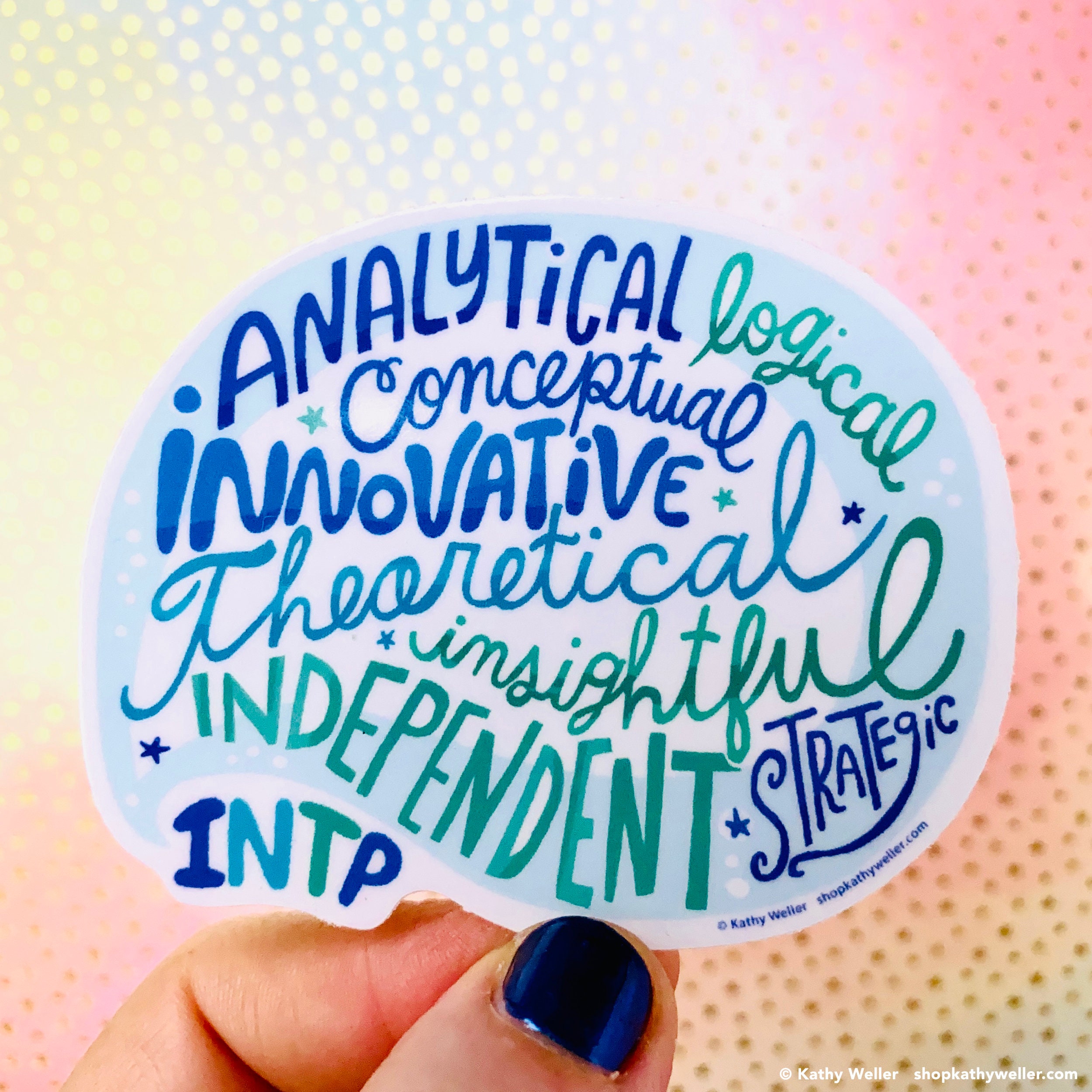 INTP MBTI Personality Type. Ti Ne Si Fe Sticker for Sale by Purestuff