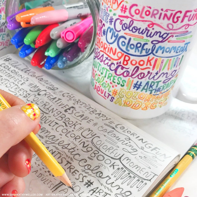 Coloring Book Mug, Coloring Mug, Coloring Addict Gift, Coloring Book Gift, Gift For Coloring, Coloring Pages, Colored Pencil Mug, Crayon Mug image 10