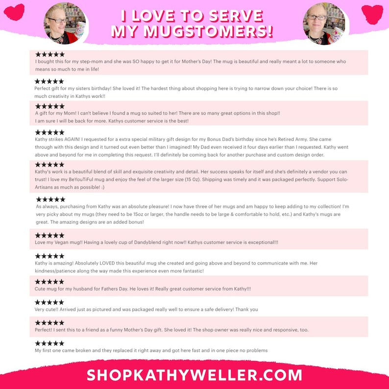 a screenshot of a woman's profile on a pink background