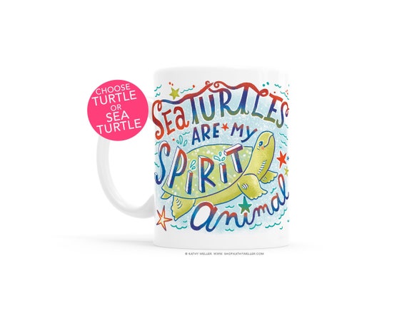 Sea Turtle Spirit Animal Mug: Aquarist Gift