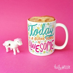 Make Today Awesome Motivation Gift Mug For Her Today Is Awesome Mindset Mug Manifest Gift Pretty Pink Mug Floral Awesome Mug Fun Girly Mug image 7