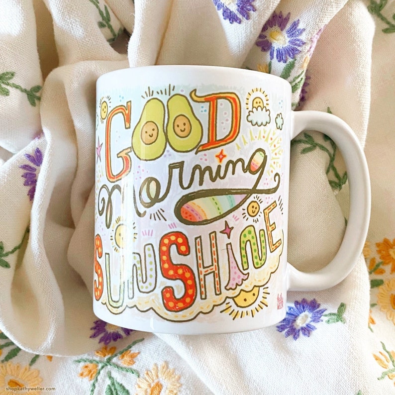 You Are My Sunshine Avocado Lover Gift Morning Sunshine Gift Sunshine Mug Happy Coffee Mug Cute Avocado Gift Good Morning Sunshine image 1