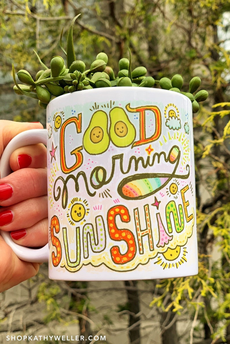 You Are My Sunshine Avocado Lover Gift Morning Sunshine Gift Sunshine Mug Happy Coffee Mug Cute Avocado Gift Good Morning Sunshine image 7